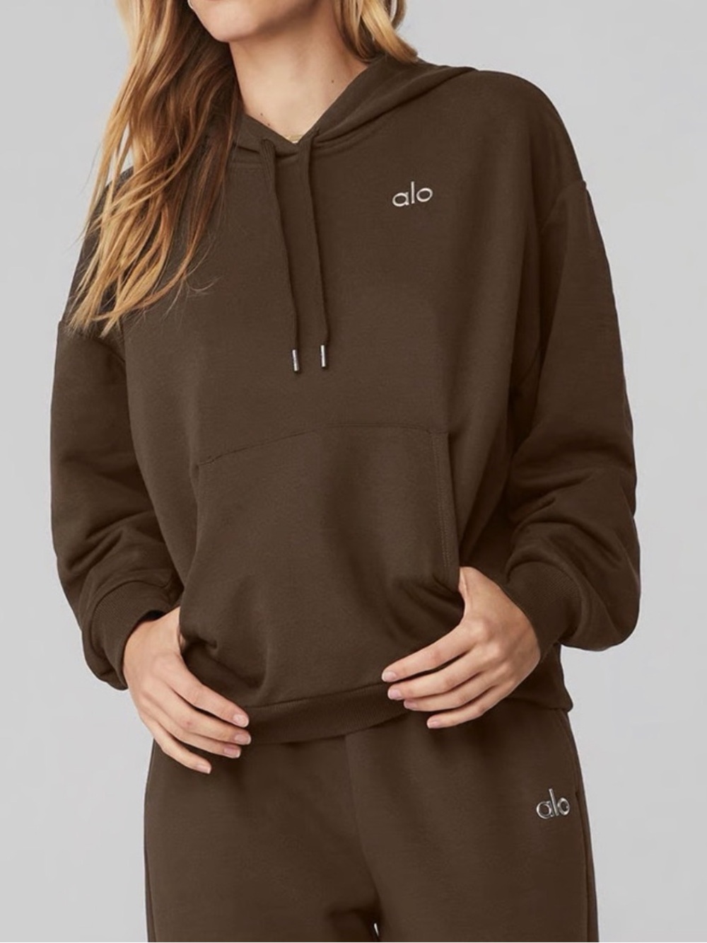 ALO Yoga Accolade Women's Brown Hoodie Sweatpant Set XS/Small